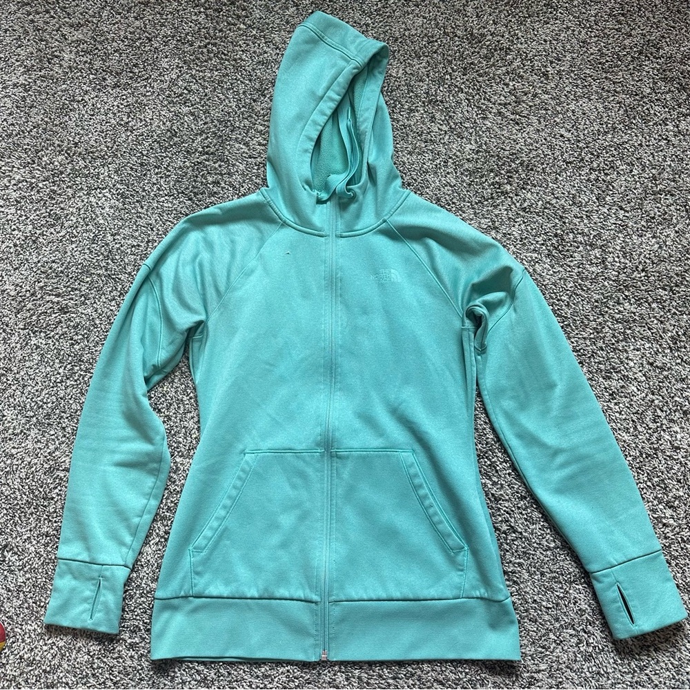 North Face teal hoodie. Size small.